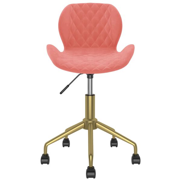 vidaXL Otočn&eacute; j&iacute;deln&iacute; židle 2 ks růžov&eacute; samet