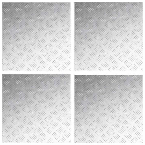 vidaXL Schodov&eacute; n&aacute;&scaron;lapy Čtvercov&yacute; 4 pcs Stř&iacute;brn&aacute; 50 x 50 cm Hlin&iacute;k