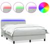vidaXL Box spring postel s matrac&iacute; a LED světle &scaron;ed&aacute; 140x210 cm samet