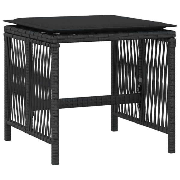 vidaXL Zahradní stoličky s poduškami 4 ks černé 41x41x36 cm polyratan