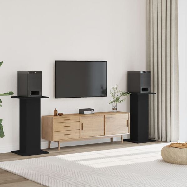 vidaXL Stojany na reproduktory 2 ks černé 30x30x80 cm kompozitní dřevo