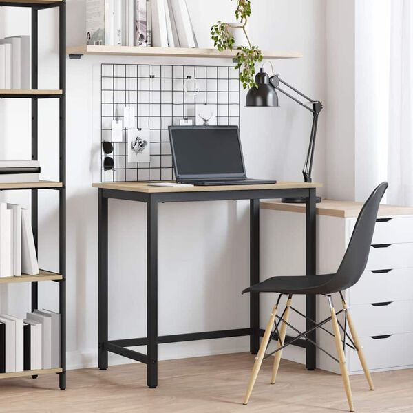 vidaXL stůl Sonoma dub 100 x 50 x 76,5 cm Inžen&yacute;rsk&eacute; dřevo a ocel