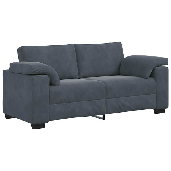 vidaXL Loveseat Sofa Tmavě &scaron;ed&aacute; 180x77x82 cm samet