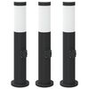 vidaXL Sloupkov&aacute; světla se z&aacute;suvkou 3 ks 50 cm nerezov&aacute; ocel IP44