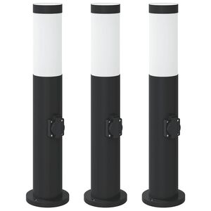 vidaXL Sloupkov&aacute; světla se z&aacute;suvkou 3 ks 50 cm nerezov&aacute; ocel IP44