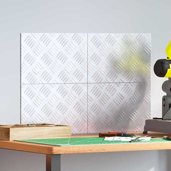 vidaXL Schodov&eacute; n&aacute;&scaron;lapy Obd&eacute;ln&iacute;kov&yacute; 4 pcs Stř&iacute;brn&aacute; 30 x 20 cm Hlin&iacute;k