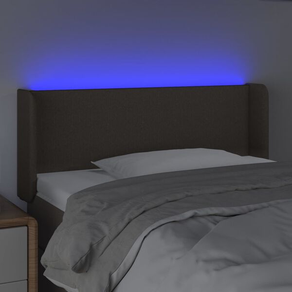 vidaXL Čelo postele s LED taupe 83 x 16 x 78/88 cm textil
