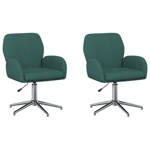 vidaXL Ot&aacute;čec&iacute; židle k psac&iacute;mu stolu 2 ks 54 x 58 x 90 cm Tmavě zelen&aacute;