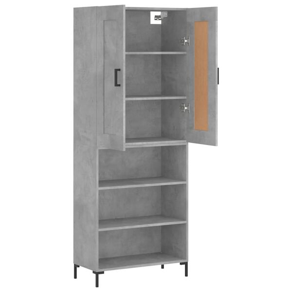 vidaXL Skř&iacute;ň highboard betonově &scaron;ed&aacute; 69,5x34x180 cm kompozitn&iacute; dřevo