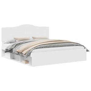 vidaXL R&aacute;m postele s čelo B&iacute;l&aacute; 200 x 200 cm Masivn&iacute; borov&eacute; dřevo