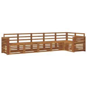 vidaXL Rohov&aacute; sofa sada 6 pcs Př&iacute;rodn&iacute; Masivn&iacute; ak&aacute;tov&eacute; dřevo