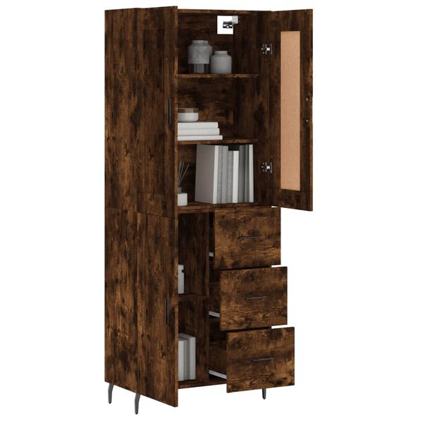 vidaXL Skř&iacute;ň highboard kouřov&yacute; dub 69,5 x 34 x 180 cm kompozitn&iacute; dřevo