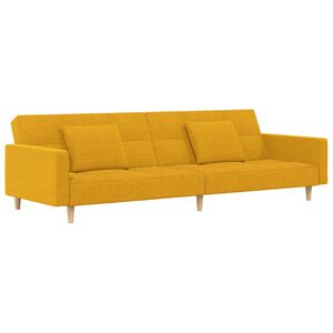 vidaXL 2m&iacute;stn&aacute; rozkl&aacute;dac&iacute; pohovka se 2 pol&scaron;t&aacute;ři žlut&aacute; textil