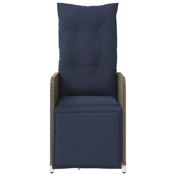 vidaXL Polohovac&iacute; zahradn&iacute; židle 2 ks s pol&scaron;t&aacute;ři &scaron;ed&eacute; polyratan