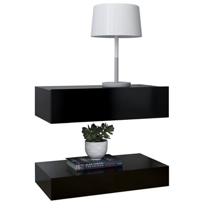vidaXL Noční stolek černý 60 x 35 cm kompozitní dřevo