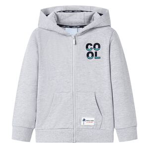 Dětsk&aacute; mikina s kapuc&iacute; na zip &scaron;ed&aacute; 92
