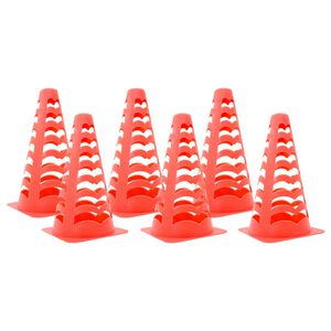 vidaXL Fotbalov&eacute; kužely 6 ks stohovateln&eacute; oranžov&eacute; 13 x 13 x 22,5 cm