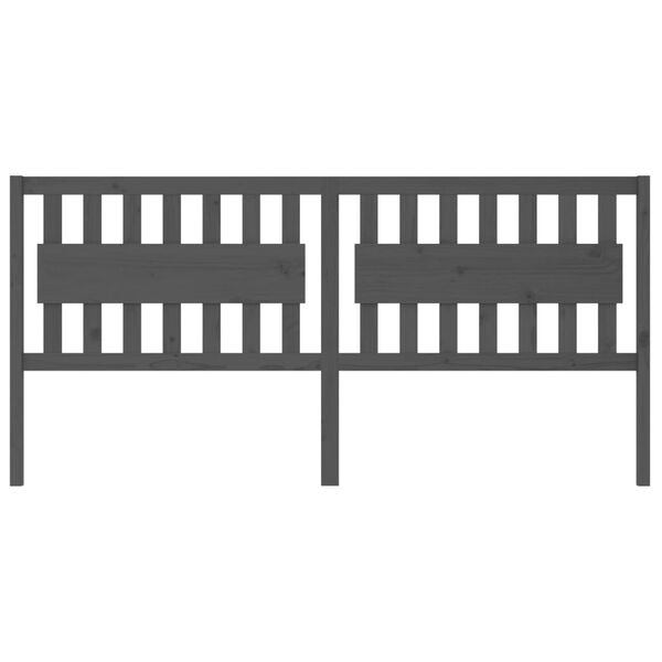 vidaXL Čelo postele šedé 205,5 x 4 x 100 cm masivní borovice