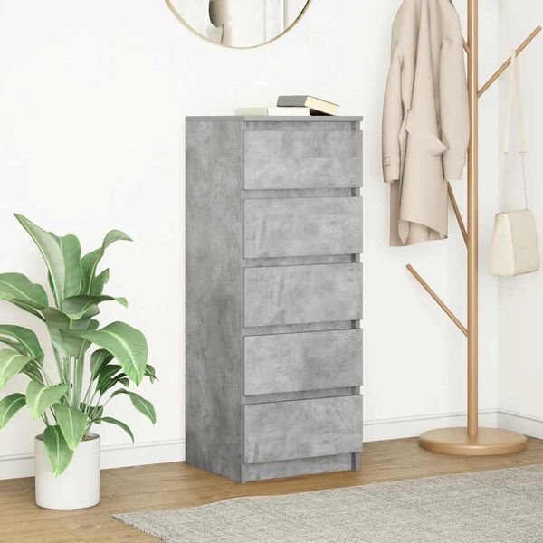 vidaXL Př&iacute;born&iacute;k se z&aacute;suvkami betonově &scaron;ed&aacute; kompozitn&iacute; dřevo