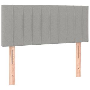 vidaXL Čelo postele světle &scaron;ed&eacute; 100 x 5 x 78/88 cm textil