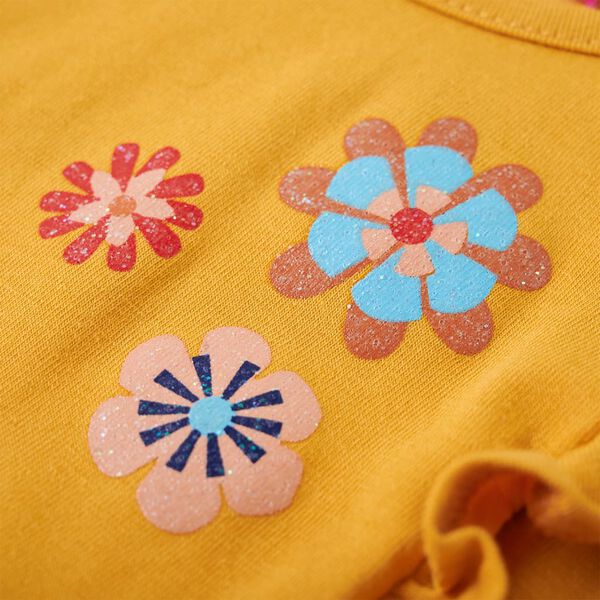 Dětsk&eacute; tričko s dlouh&yacute;m ruk&aacute;vem tmavě okrov&eacute; 128