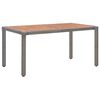 vidaXL Zahradn&iacute; stůl &scaron;ed&yacute; 150 x 90 x 75 cm polyratan a masivn&iacute; ak&aacute;cie