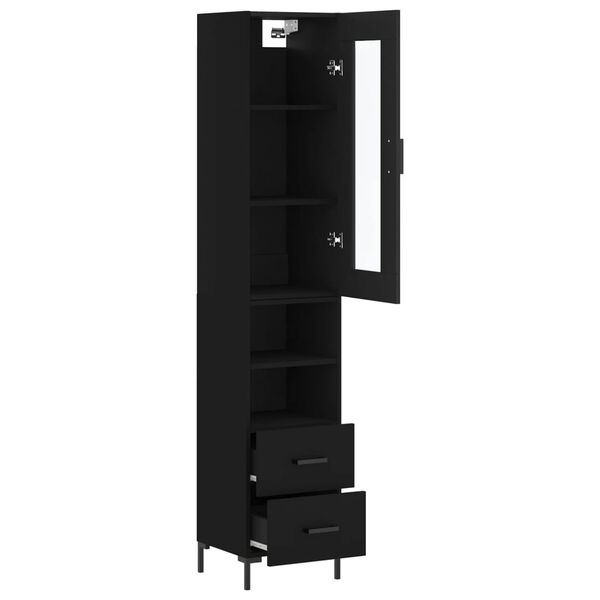vidaXL Skř&iacute;ň highboard čern&aacute; 34,5 x 34 x 180 cm kompozitn&iacute; dřevo