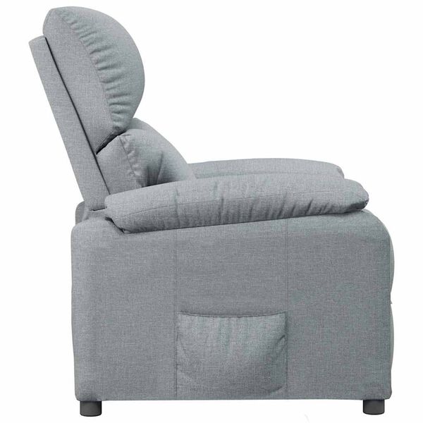 vidaXL Polohovac&iacute; křeslo světle &scaron;ed&eacute; textil