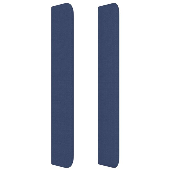vidaXL Čelo postele typu u&scaron;&aacute;k modr&eacute; 93x16x118/128 cm textil