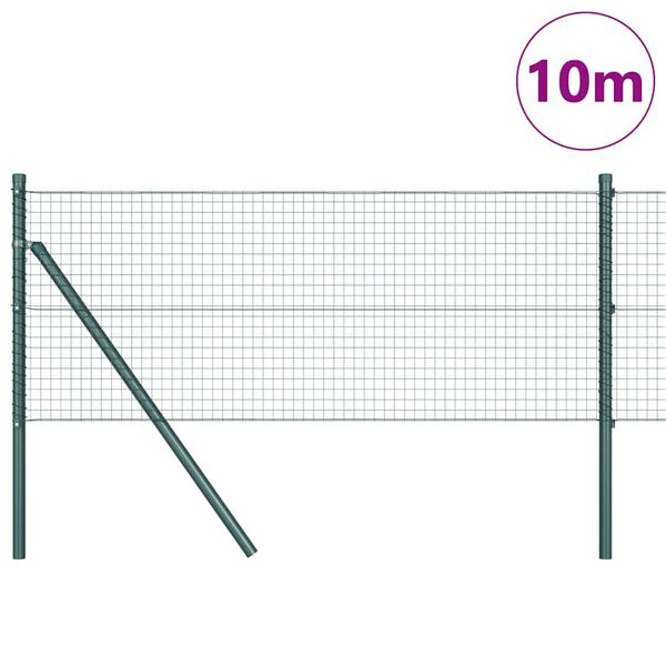 vidaXL Plotov&yacute; sloupek. Zelen&aacute; 10 x 0,8 m (mesh 25 x 25 mm) Ocel a PVC