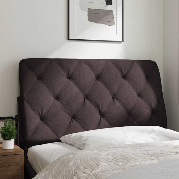 vidaXL Pol&scaron;t&aacute;ř na čelo postele tmavě hněd&yacute; 100 cm textil