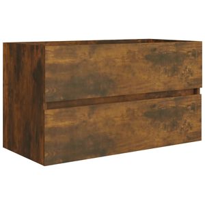 vidaXL Umyvadlov&aacute; skř&iacute;ňka kouřov&yacute; dub 80x38,5x45 cm kompozitn&iacute; dřevo