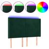 vidaXL Čelo postele s LED tmavě zelen&eacute; 147 x 16 x 118/128 cm samet