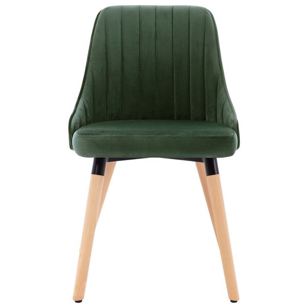 323054 vidaXL Dining Chairs 2 pcs Dark Green Velvet