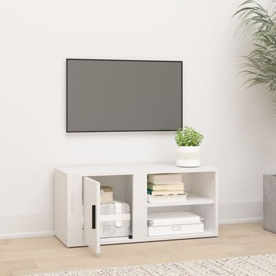 vidaXL TV skříňka bílá s vysokým leskem 80x31,5x36 cm kompozitní dřevo