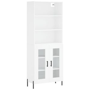 vidaXL Skř&iacute;ň highboard b&iacute;l&aacute; 69,5 x 34 x 180 cm kompozitn&iacute; dřevo