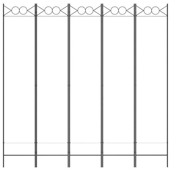 vidaXL 5dílný paraván bílý 200x200 cm textil