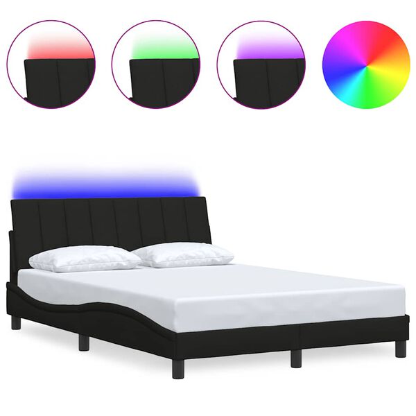 vidaXL R&aacute;m postele bez matrace Hanko čern&yacute; 140 x 190 cm textil