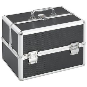 vidaXL Kosmetick&yacute; kufř&iacute;k 22 x 30 x 21 cm čern&yacute; hlin&iacute;k