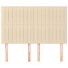 vidaXL Čelo postele kr&eacute;mov&eacute; 144x5x118/128 cm l&aacute;tkov&eacute;
