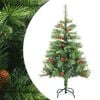 vidaXL Uměl&yacute; skl&aacute;pěc&iacute; v&aacute;nočn&iacute; stromek s &scaron;i&scaron;kami a bobulemi 120 cm