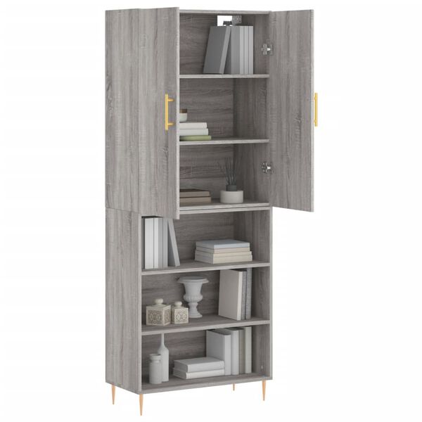 vidaXL Skř&iacute;ň highboard &scaron;ed&aacute; sonoma 69,5 x 34 x 180 cm kompozitn&iacute; dřevo