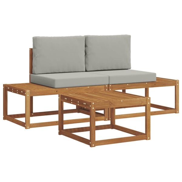 vidaXL Venkovn&iacute; pohovkov&aacute; souprava s pol&scaron;t&aacute;řem 3 pcs Př&iacute;rodn&iacute;