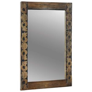 vidaXL n&aacute;stěnn&eacute; zrcadlo Ořechově hněd&aacute; 70 x 50 cm Obd&eacute;ln&iacute;kov&yacute;