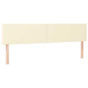 vidaXL Čela postele kr&eacute;mov&aacute; 160x5x78/88 cm uměl&aacute; kůže