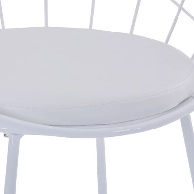 vidaXL Jídelní židle se sedáky z umělé kůže 2 ks bílé ocelové