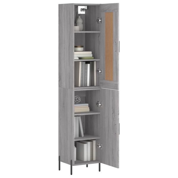 vidaXL Skř&iacute;ň highboard &scaron;ed&aacute; sonoma 34,5 x 34 x 180 cm kompozitn&iacute; dřevo