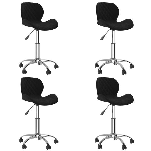 vidaXL Otočné jídelní židle 4 ks černé samet