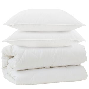 vidaXL Duvet s pol&scaron;t&aacute;ři s pol&scaron;t&aacute;řem 3 pcs B&iacute;l&aacute; Mikrovl&aacute;kno