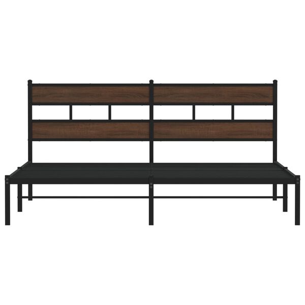 vidaXL Postel bez matrace s čelem hněd&yacute; dub 190 x 200 cm